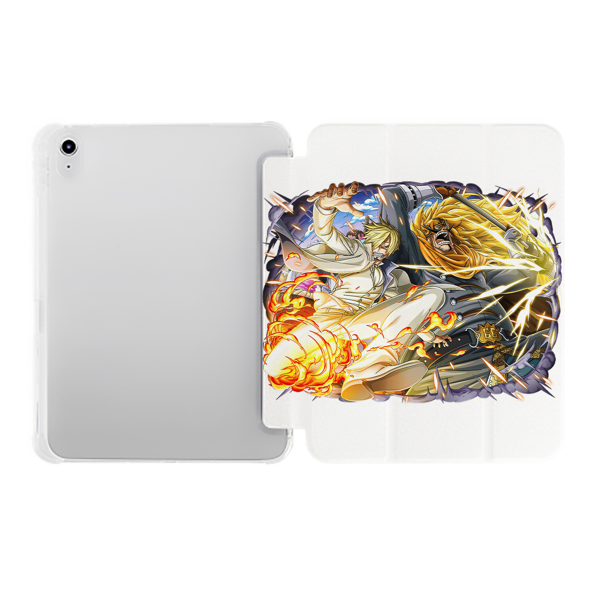 （画像用） ワンピース サンジ ONE PIECE Sanji IPad ケース ペン収納付き 三つ折りスタンド PUレザー×シリコン 対応機種9.5/10.5/10.9インチ